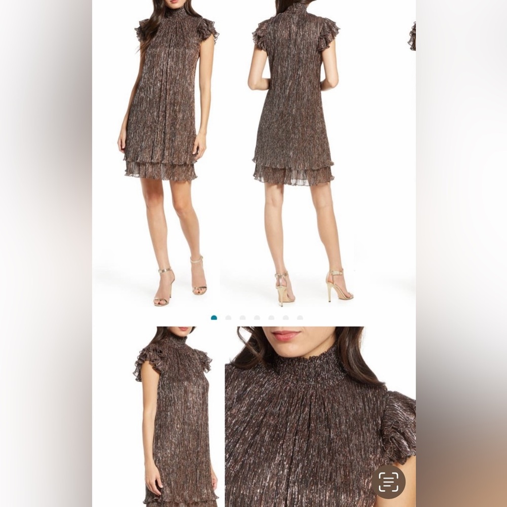 Chelsea 28 gorgeous copper bronze shimmer party dress